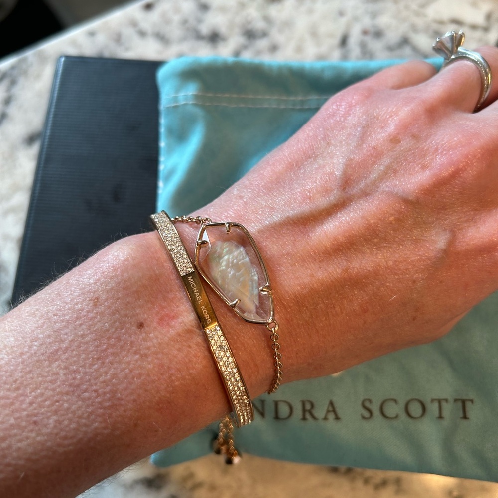 **SOLD** Kendra Scott Iridescent bracelet with Michael Kors rose gold bracelet.